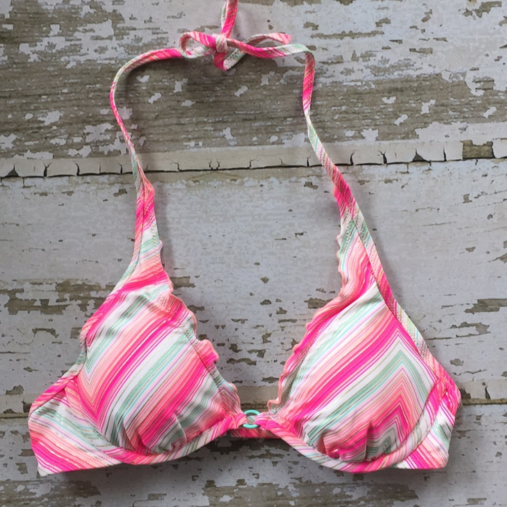 Victoria’s Secret halter striped bikini top 34B